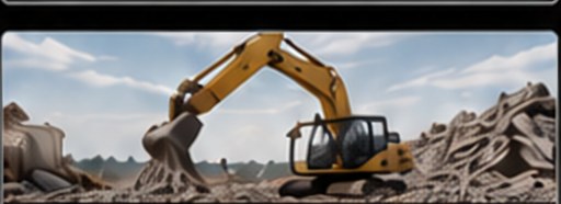 Excavator clearing demolition debris