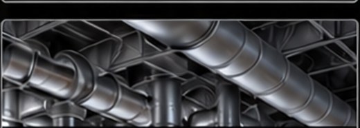 Metal HVAC ductwork overhead
